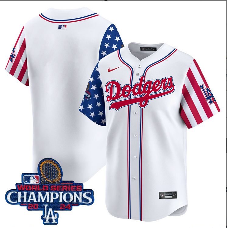 Men MLB Los Angeles Dodgers blank American Style white 2024 World Series Champions  Limited Jersey->los angeles dodgers->MLB Jersey
